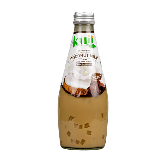 Kuii Coconut Milk With Nata De Coco CHOCOLATE Flavor NO SUGAR ADDED 290ml