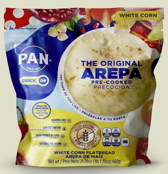 P.A.N Precooked White Arepa -6 units per box-  660gr